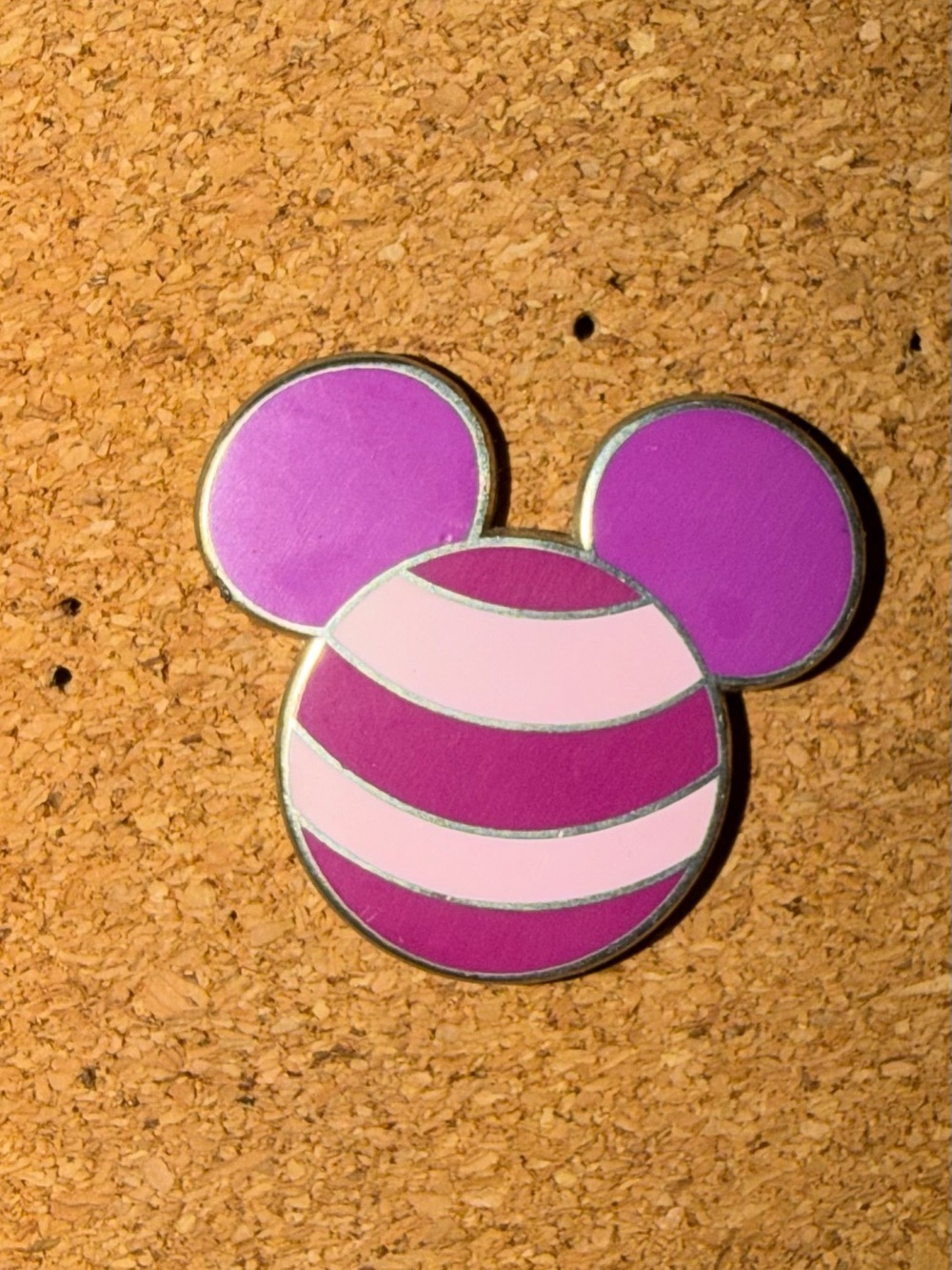 Cheshire Cat shaped Mickey pin.